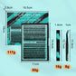 🔥50% OFF🔥Midnight DIY Lash Clusters Kit 144PCS, Complete Home Lash Extension Set with Bond Seal & Applicator Tweezers