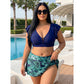 ⏰Last Day Sale 65% OFF Tropical Print Skirted Two Piece Swimsuit Quick Dry Beach Bathing Suit