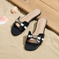 🔥60% OFF Women's Elegant Single Strap Slip-On Sandals Open Toe Flat Slides Casual Summer Beach Sandals