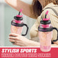 ✨Last Day 60% OFF🔥Stylish Large Capacity Sports Water Bottle with Straw (🎁FREE 7-in-1 Cleaning Brush Set)