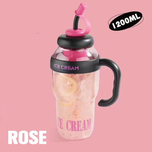 ✨Last Day 60% OFF🔥Stylish Large Capacity Sports Water Bottle with Straw (🎁FREE 7-in-1 Cleaning Brush Set)