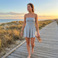 ☀️Summer Hot Sale 50% OFF🌊Women Ruched Strapless Tube Dress for Beach Holiday👗