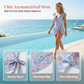 🔥50% OFF Half Price 👗Women's Elegant V-Neck Tummy Control Swim Dress, Flowy One-Piece Bathing Suit for Beach Pool Vacation