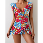 🔥50% OFF Half Price 👗Women's Elegant V-Neck Tummy Control Swim Dress, Flowy One-Piece Bathing Suit for Beach Pool Vacation