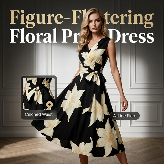 🎁 Limited Time Gift! Free Heart Necklace 💖🔥50% OFF Half Price 👗Women's Sleeveless Floral Print Dress, Lightweight Flowy Summer Dress for Party, Beach & Daily Wear