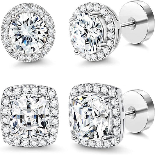 🔥50% OFF Half Price ✨Sparkling Ear Studs for Women, Shiny Cubic Zirconia Mini Stud Earrings Hypoallergenic Daily Jewelry Gift