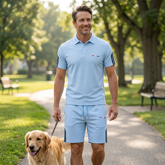 🎁FREE SHIPPING!!!⏰Last Day Sale 65% OFF Men's Casual Short-Sleeve Shorts Set, Lightweight Summer Loungewear Outfit