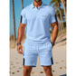 🎁FREE SHIPPING!!!⏰Last Day Sale 65% OFF Men's Casual Short-Sleeve Shorts Set, Lightweight Summer Loungewear Outfit