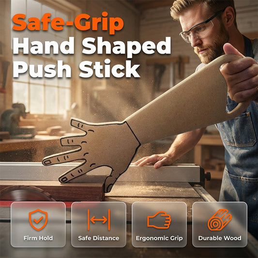 🔥50% OFF Hand Shaped Table Saw Push Stick, Woodworking Safety Push Block, Non-Slip Grip Finger Protection Tool for Wood Cutting Workshops
