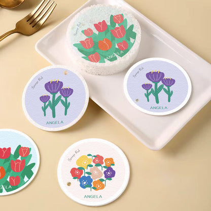 ⏰Last Day Special Price Natural Printing Wood Pulp Cotton Cloth, Quick Dry Lint-Free Eco Dish Rag for Kitchen Bathroom