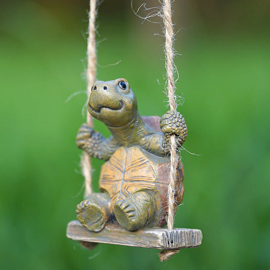 🔥45%‑OFF NOW🐢Whimsical Turtle Swing Decor‑Cute Hanging Ornament for Yard, Tree & Patio Decoration