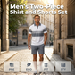 📢📢FREE SHIPPING & ONLY $49.99 FOR THE WHOLE 2 PIECES Outfit⏳LAST DAY SALE 60% OFF !!📢Men's Two-Piece Shirt and Shorts Set, Soft Breathable Casual Short Sleeve Top & Shorts Loungewear Set For Daily Summer Wear