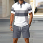 📢📢FREE SHIPPING & ONLY $49.99 FOR THE WHOLE 2 PIECES Outfit⏳LAST DAY SALE 60% OFF !!📢Men's Two-Piece Shirt and Shorts Set, Soft Breathable Casual Short Sleeve Top & Shorts Loungewear Set For Daily Summer Wear