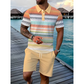 📢📢FREE SHIPPING & ONLY $49.99 FOR THE WHOLE 2 PIECES Outfit⏳LAST DAY SALE 60% OFF !!📢Men's Two-Piece Shirt and Shorts Set, Soft Breathable Casual Short Sleeve Top & Shorts Loungewear Set For Daily Summer Wear