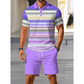📢📢FREE SHIPPING & ONLY $49.99 FOR THE WHOLE 2 PIECES Outfit⏳LAST DAY SALE 60% OFF !!📢Men's Two-Piece Shirt and Shorts Set, Soft Breathable Casual Short Sleeve Top & Shorts Loungewear Set For Daily Summer Wear