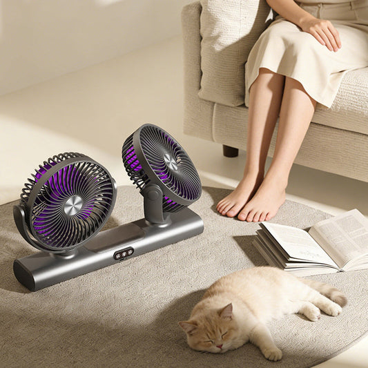 ⏰Last Day Special Price Dual Head Oscillating Ceiling Fan, Large Area Swing Airflow Energy Saving Hanging Fan for Indoor Outdoor