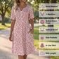 🎉 LIMITED TIME 50% OFF! 🔥 Women's Casual V-Neck Print Dress with Pockets – Floral Design & Functional Side Pockets 🌸