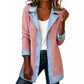 ⌛⏰Last Day 50% OFF🎁🧥Women's Elegant Denim Spliced Ribbed Knit Coat
