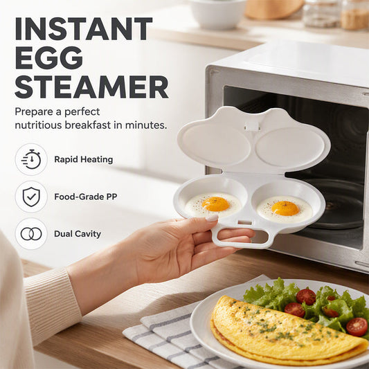 🥳2026 HOT SALE🥚Buy 2 Get 3 Free! Microwave Egg Cooker – Perfect poached eggs in 2 mins, splash-proof lid🍳