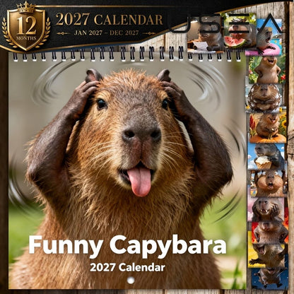 🦫 50% OFF ✨ Funny Capybara 2027 Wall Calendar – Cute Chill Capybara Vibes All Year 😆