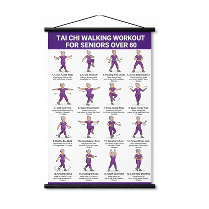 ⏳LIMITED 50% OFF 🧘 Tai Chi Workout Poster for Seniors – Easy Gentle Moves, Improve Balance ✨